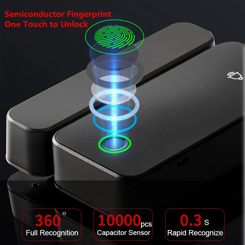 Smart Glass Door Biometric Fingerprint Lock Attendance Manage Bluetooth APP Remote Control Key,Code,Card,Phone NFC For Office