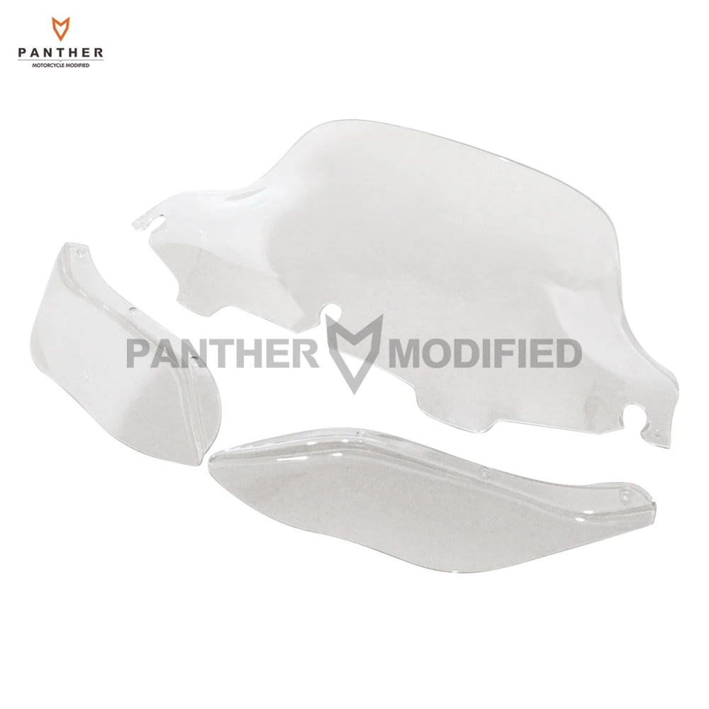 

8" Clear Motorcycle Front Windshield Moto Side Air Wing Fairing case for Harley Electra Street Glide Touring 1996-2013