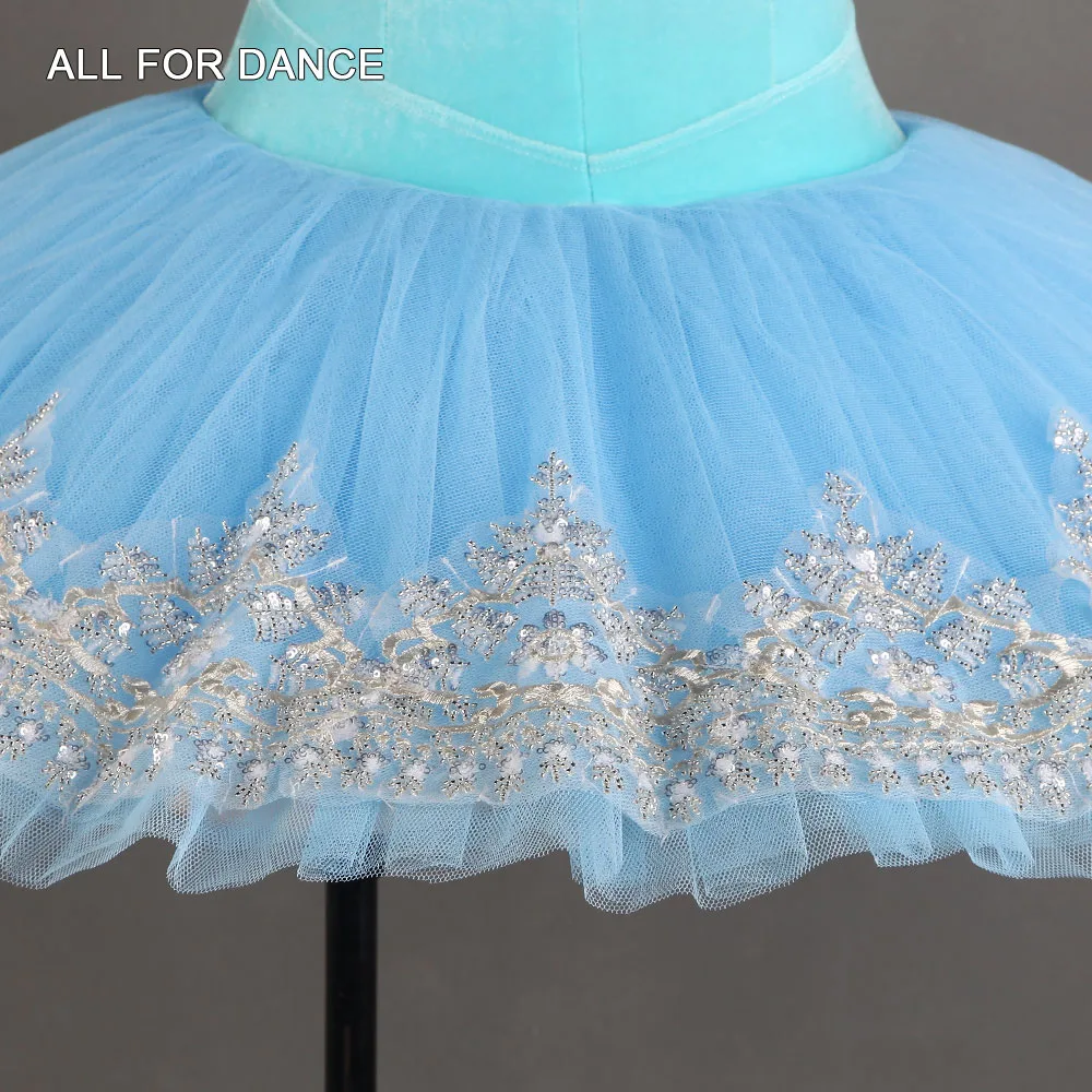 BLL435 Fluwelen Professionele Ballet Tutu Hemelsblauwe Platter Tutu Jurk voor Meisjes Ballerina Danskostuum Prestaties Tutu's