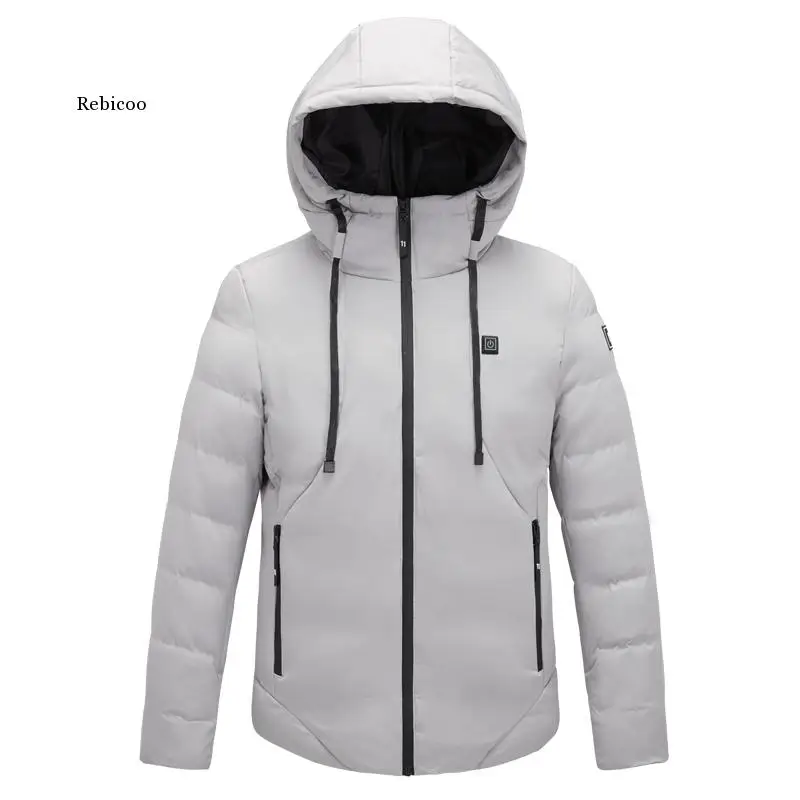 Mantel Katun Pria Wanita Baru Jaket Berpemanas Listrik Cerdas USB Pakaian Ski Hiking Luar Ruangan Bertudung Musim Dingin 6XL