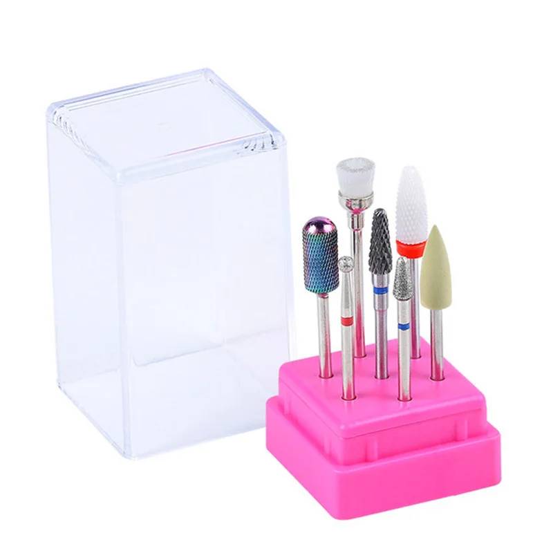 Combined Nail Drill Bit 7 Pcs/Set Ceramic Milling Cutter Equipment Kits Gel Polish Remover Nail Files Buffers Nail Art Tool