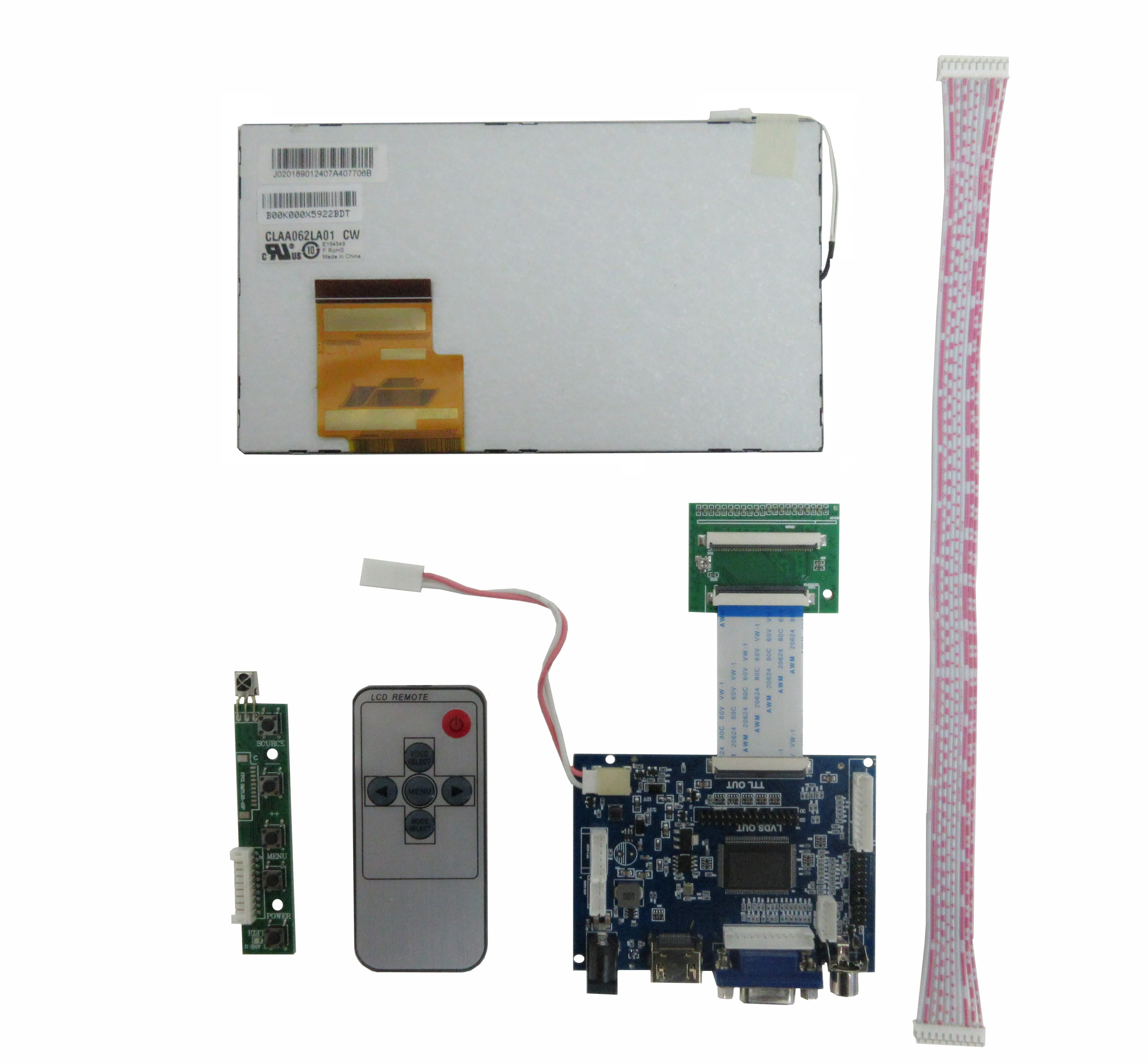 6.2 Inch HSD062IDW1 A00 A01 A02 7300101364 E242868 CLAA062LA01 LCD Screen Display Monitor Driver Control Board