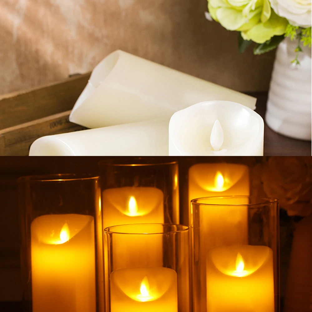 Creative led electronic candle light thick glossy simulation swing candle Valentine's day and Halloween party supplies