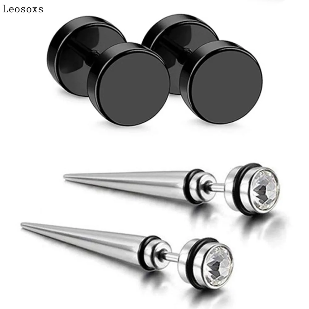 Leosoxs 4 Pcs Stainless Steel Earrings European and American Piercing Jewelry Fashion Hot Sale