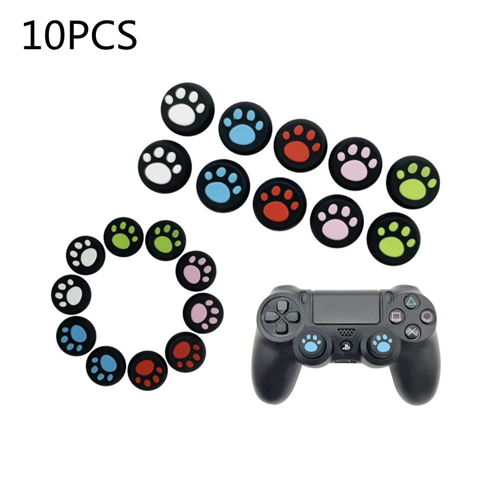 

10PCS Cat Paw Thumb Stick Grip Cap Joystick Cover Case For PS5 PS4 PS3 Slim Xbox 360/One Series X/S Elite Switch Pro Thumbstick