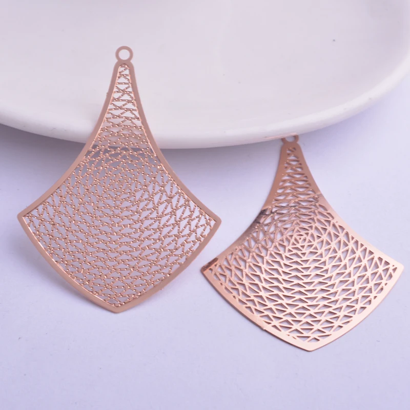30 Stück AB5562 37*50mm Filigrane Geometrie-Anhänger Silberfarben Großer Anhänger DIY Schmuck Ohrring Herstellung – Detail 4