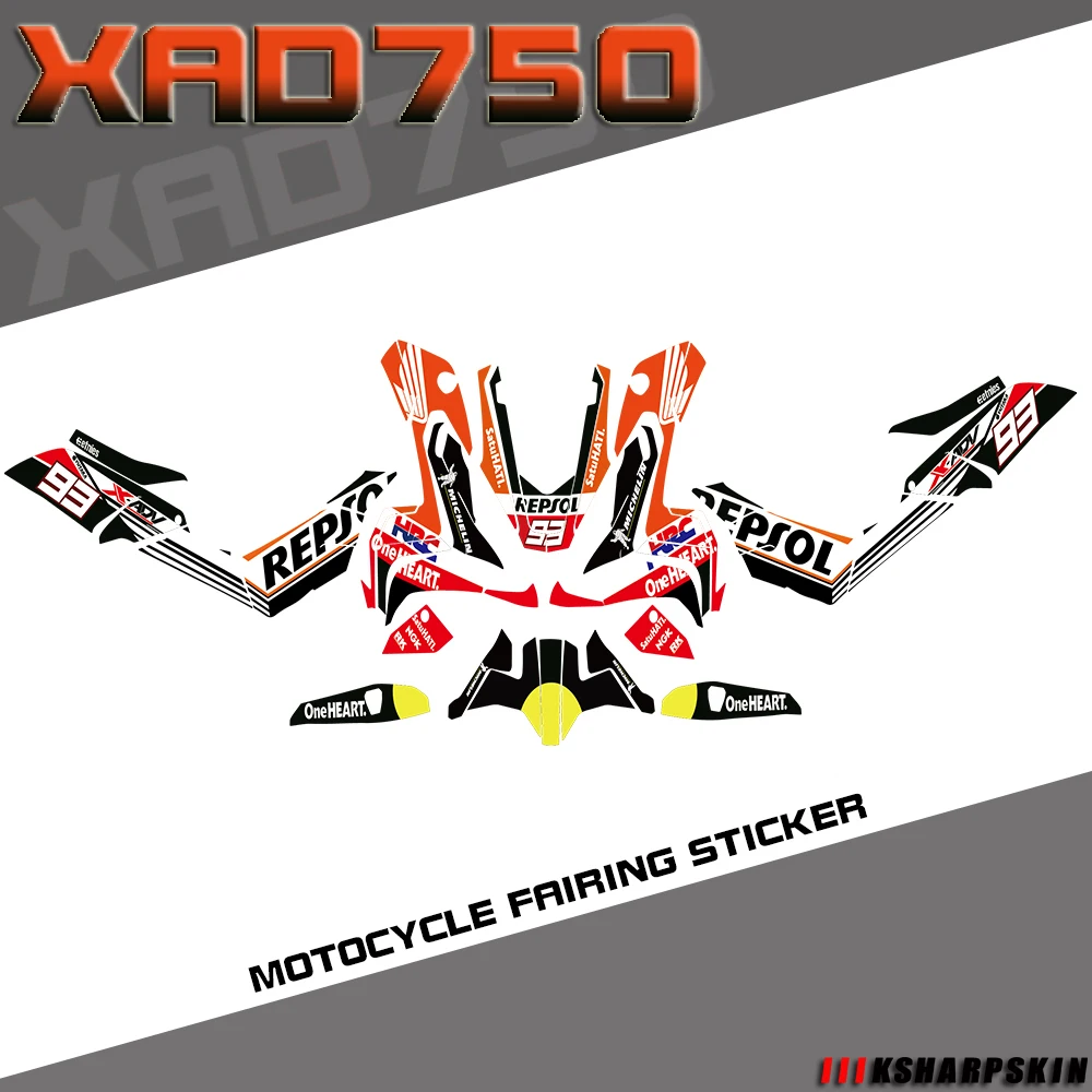 Personalized modified motorcycle body fairing reflective sticker protector is suitable for  Honda X-ADV xadv750