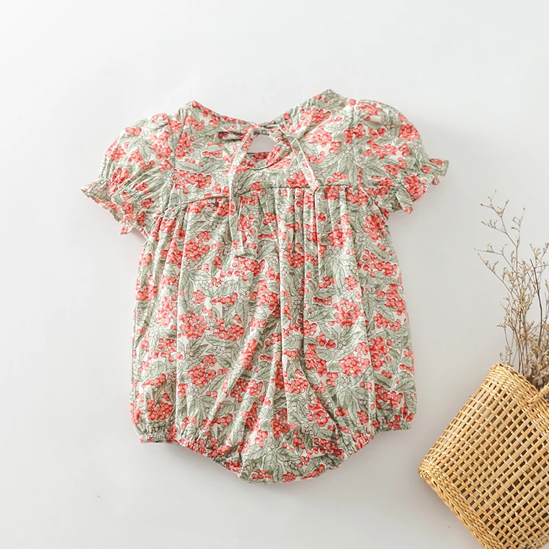 Newborn Baby Girls Short Sleeve Printing Rompers 0-3Yrs Summer Infant Cute Baby Girls Children Jumpsuit Kids Girls Rompers