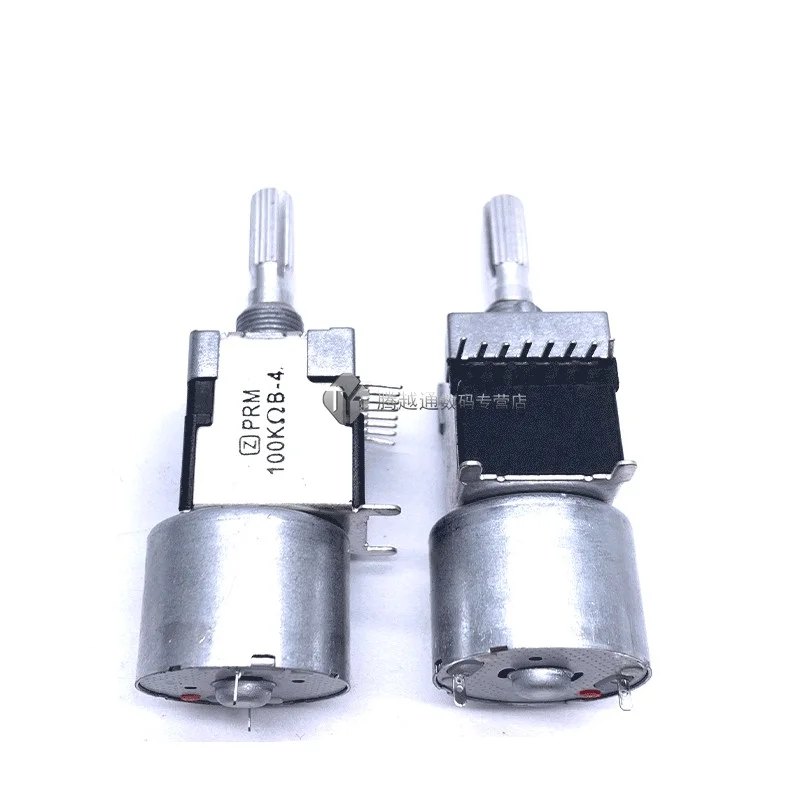 

RK168 motor potentiometer stereo dual channel B100K * 2 flower shaft 25MM power discharge machine drive volume potentiometer