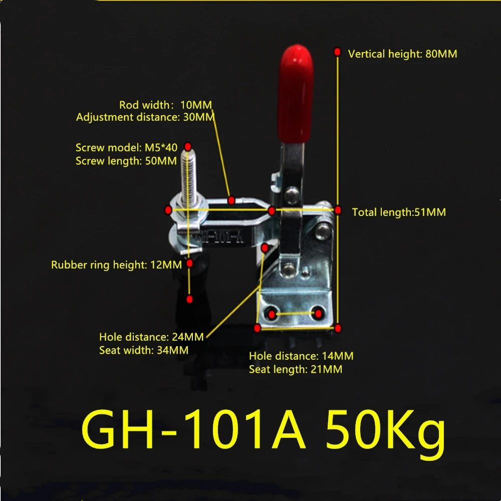 1pcs GH-201A 27kg GH101A50Kg Orizzontale A Sgancio Rapido Morsetti A Ginocchiera Set di morsetti di tubo morsetto morsetti per la lavorazione del