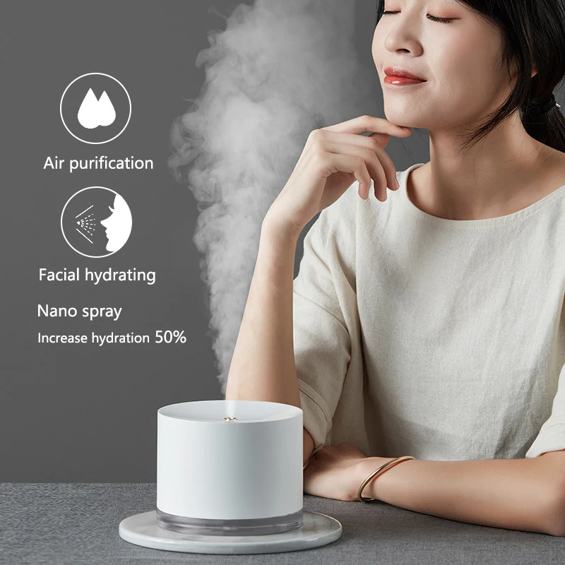 Portable Wireless Air Humidifier  2000mAh Usb Rechargeable Electric Humidifiers Diffuser Cool Mist Maker Night Lamp For Home