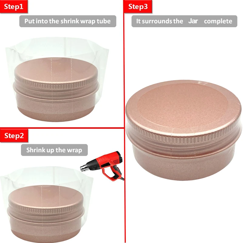 200Pcs/lot Shrinkable Plastic Sealer Heat Shrink Bands Cap Seal Cap Sleeve Wrap For Jars Bottles Honey Jam