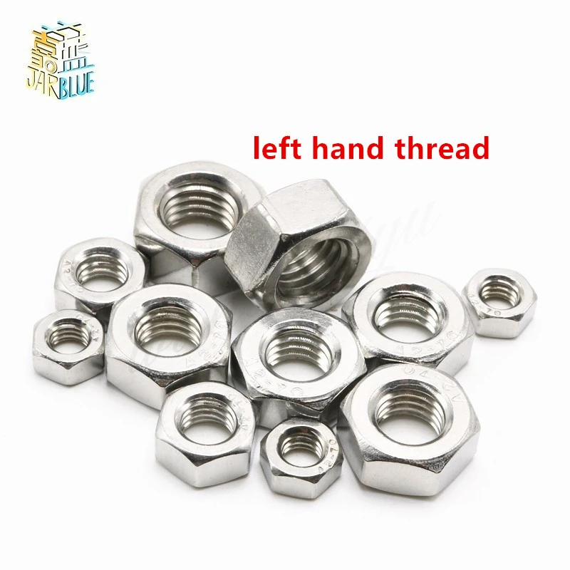 

2pcs Anti-Threaded Nut / Left Nut M4/M5/M6/M8/M10/M12/M14/M16/M18-M20 304 Stainless steel Anti-Nut / Anti-Tooth Nut DIN934