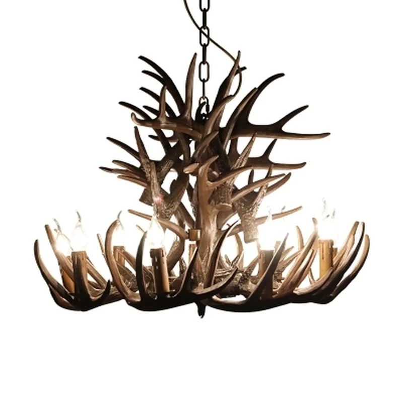 

American country Retro Antler Chandelier lustres luminaria staircase Mediterranean Chandelier Light Fixture