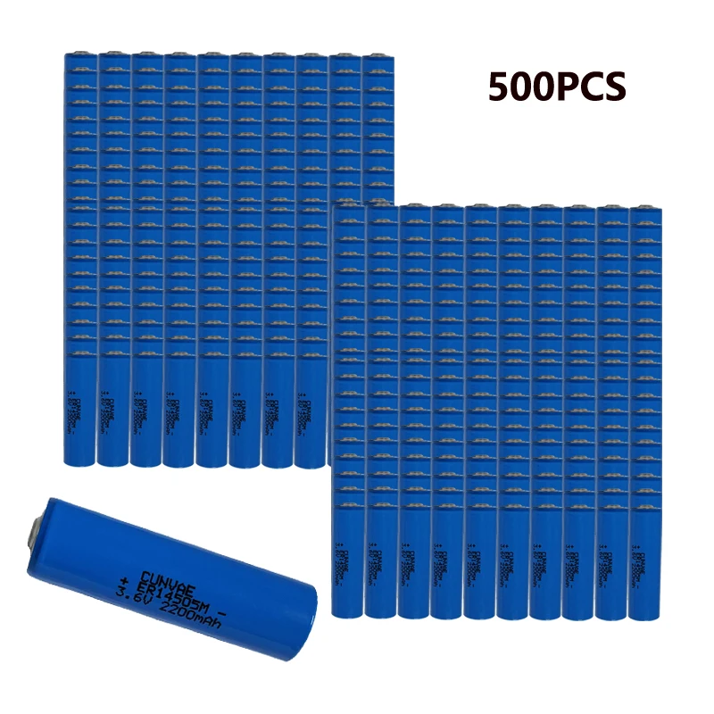 500PCS NEW ER14505H ER14505M 14505 14505M 3.6V 2200mah Energy type AA lithium li-ion battery PLC instrument smart meter Batteria