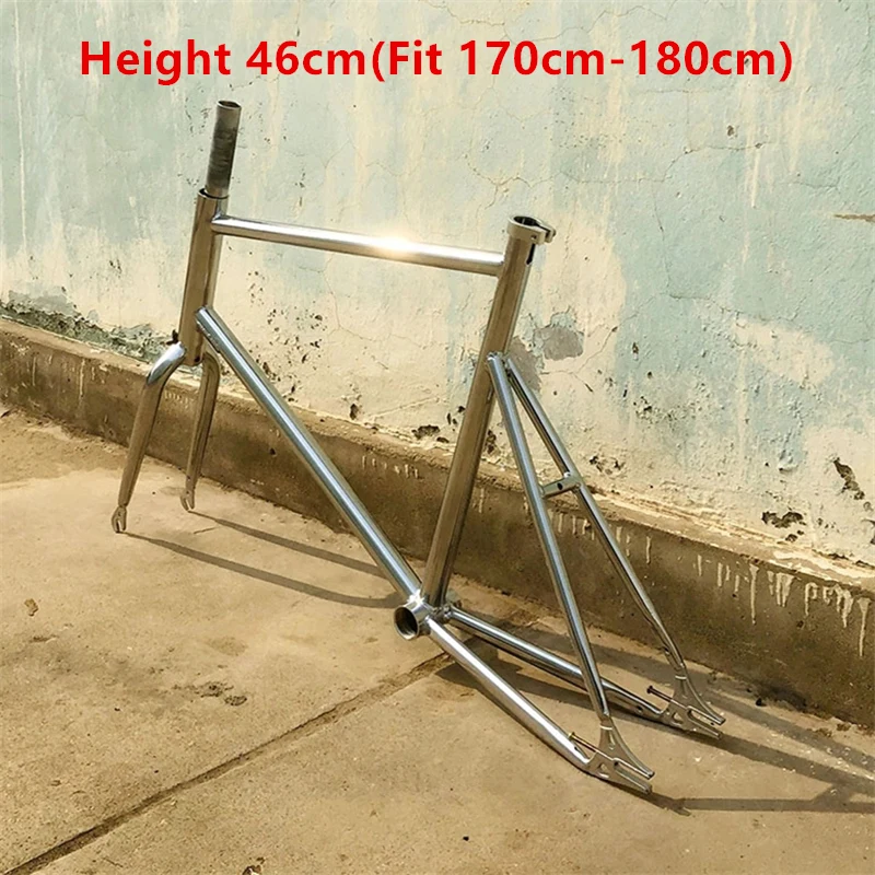 Vintage Retro 20 Inch Bike Frame Single Speed Bicycle Part V Brake Front 100mm Rear 120mm Fixed Gear Fixie Cycling Carbon Steel