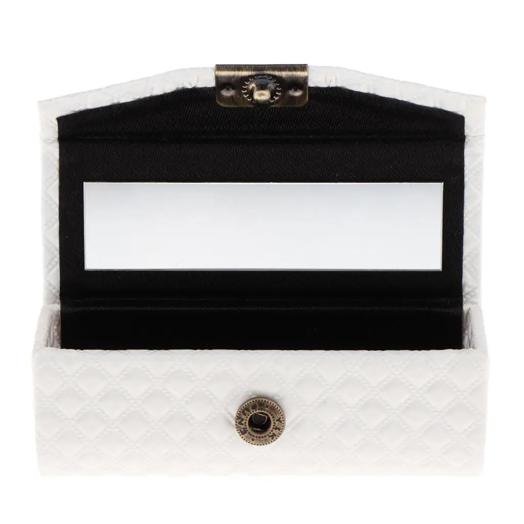 Premium Leather Lipstick Case Holder with Mirror, Comfortably Fits in A Purse Or , Great for Daily Use,Party,Dating