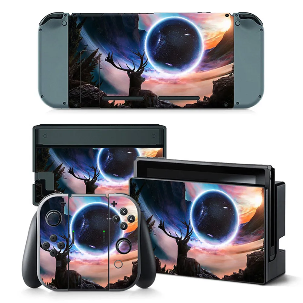 Jogo Adesivos para Joy-Con Dock, Decalques, Pele, Protetor de Tampa Interruptor, Envoltório Durável, Proteção Conjunto Completo, Console Faceplate