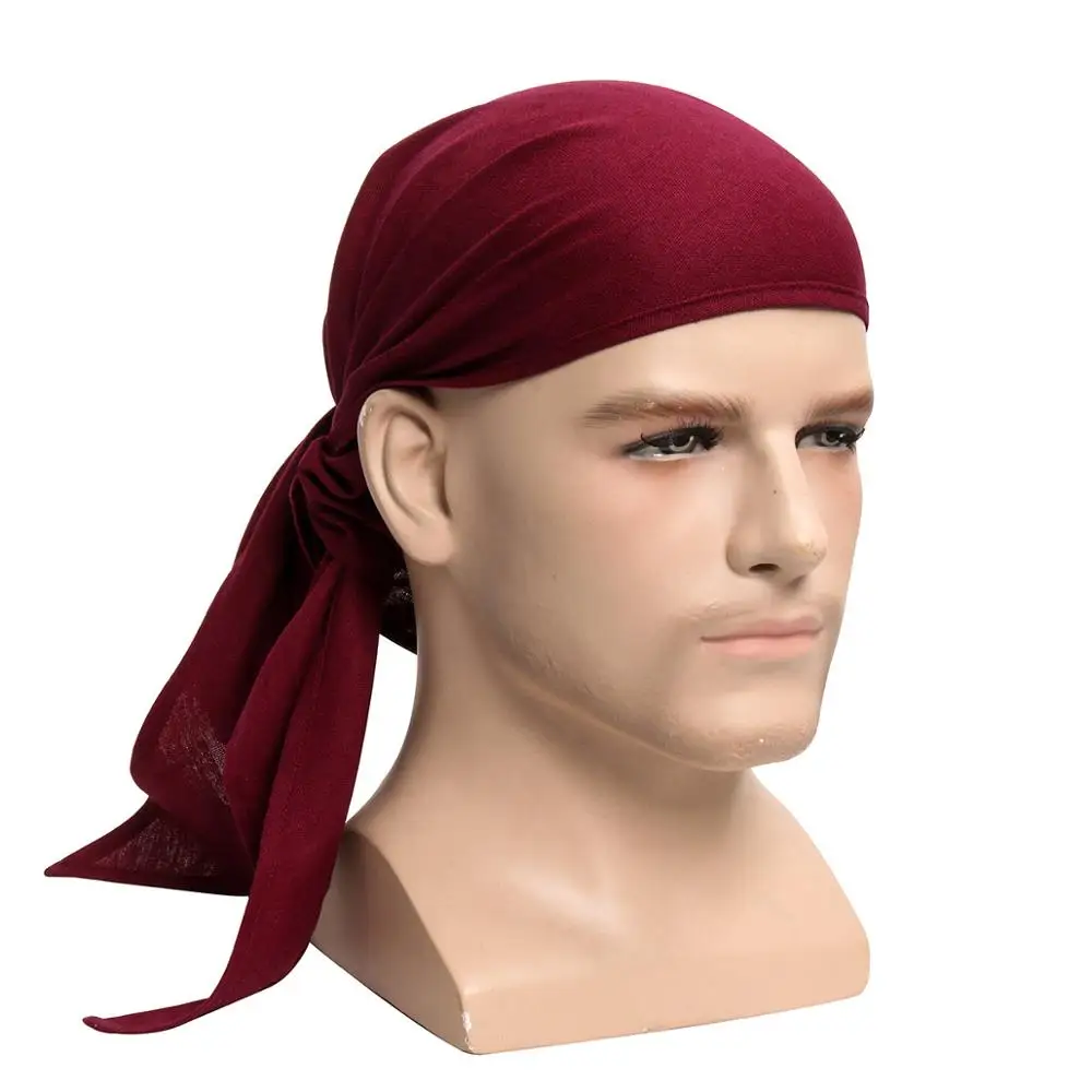 Pirate Head Scarf Men Headwrap Medieval Renaissance Linen Triangle Bandana Halloween Costume  Party Role Play Props