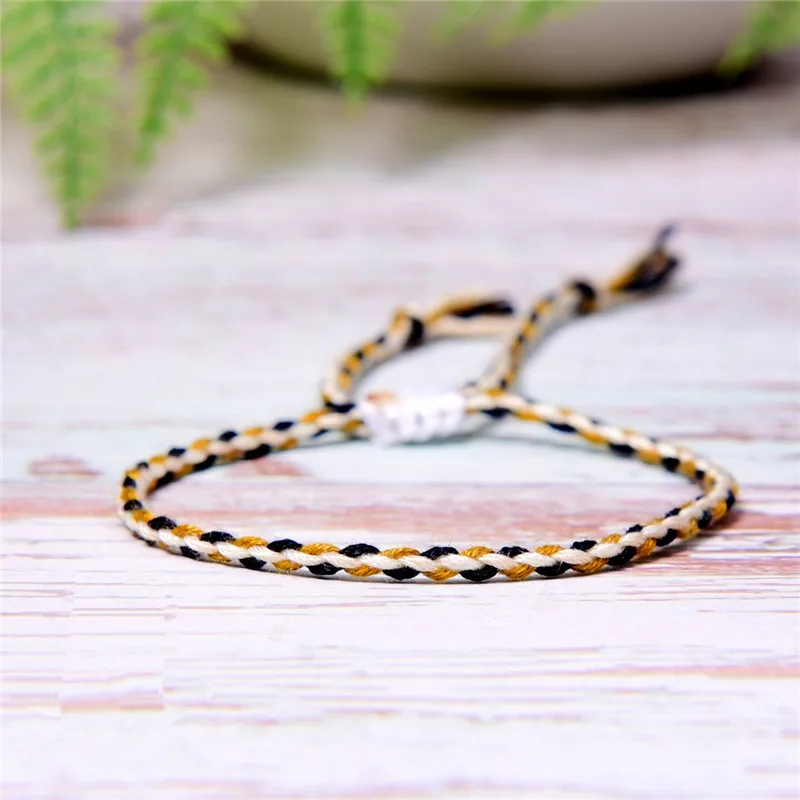 Tibetan Buddhist Handmade Color Cotton Rope Bracelet Lucky Friendship Thread Bracelets & Bangles For Women Men