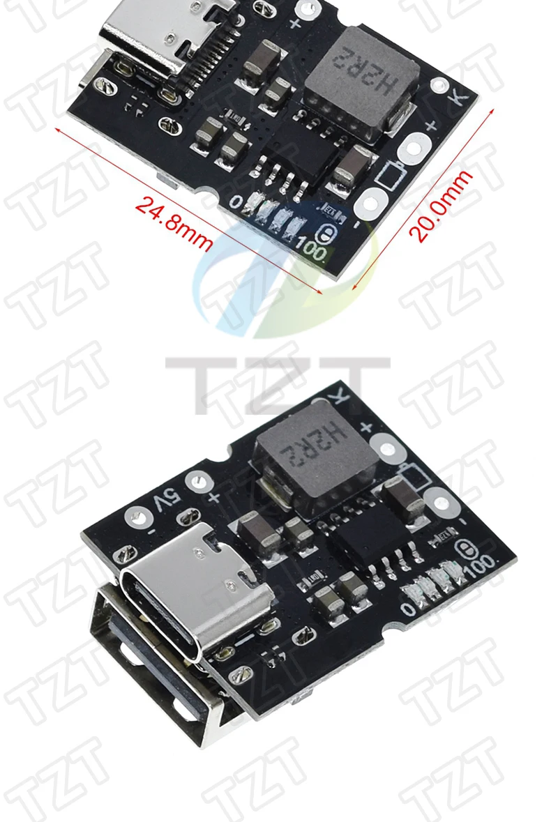 TZT Typ-C / Micro USB 5V 1A 2A Boost Converter Step-Up Power Modul Mobile Power Bank Zubehör mit Schutz LED Anzeige – Detail 11