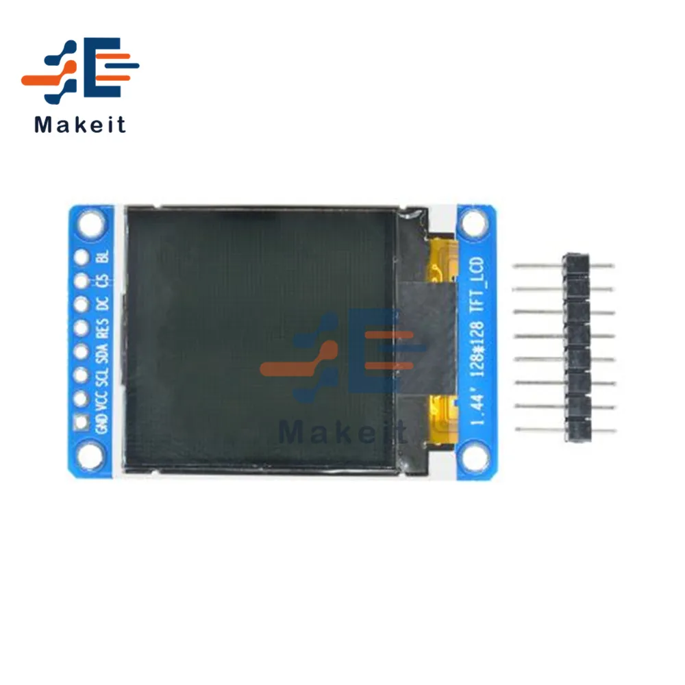 1.44 Inch 1.44" LCD Module 128x128 8 Pin Full Color TFT Resolution SPI Serial Interface ST7735S 3.3V HD Display Screen Board