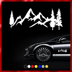 Calcomanía de vinilo troquelada CS40079, pegatina de bosque y montañas para coche, decoración impermeable para coche, parachoques de carrocería, ventana trasera