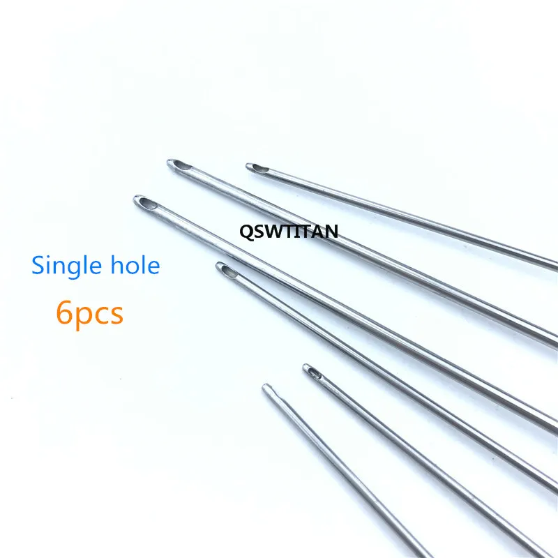 6pcs Liposuction Cannula Micro Cannula Single Hole Liposuction Facial Fat Transplantation tool With cleaning tube