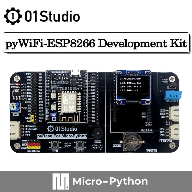 01Studio pyWiFi- ESP8266 Development Demo Embedded Board MicroPython IOT WiFi Programming Develop Wireless
