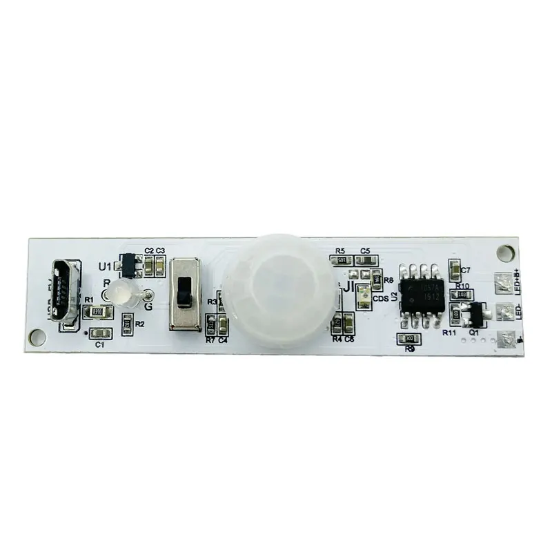 With 5V Micro charging port 3.7 Wardrobe lamp Human body induction circuit board controller Kitchen cabinet lamp Infrared induct