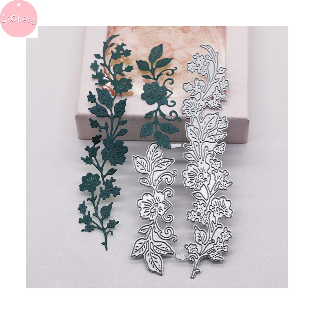 Flower Border Metal Cutting Dies Scrapbooking Craft DIY Stencil Embossing Folder Card making Molds Clear Stamps and Slimline Die