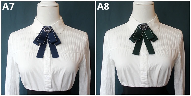 Korean Band Perle Fliege Broschen für Frauen Kristall Strass Krawatte Pins männer Anzug Hemd Collor Kleidung Zubehör – Detail 8