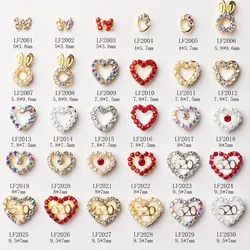 10pcs/Lot Nail Jewelry Decoration Gold Silver Gem Pearl Decor Heart Shape Rhinestone Parts For Manicure Accessories Supplies#7mm