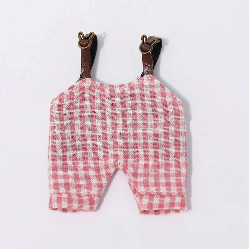 Obitsu 11 1/12 Bjd Pop Jumpsuits Rasterpatroon Kleding Mode Donkerblauw Jarretel Broek Voor Ob11, Gsc, body9 Poppen Accessoires