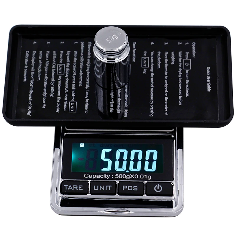 Electronic Jewelry Scale Balance Gram Scale 0.01 / 0.1g Accuracy for Gold Precision Mini Pocket Scale Kitchen Weight Scale 50%