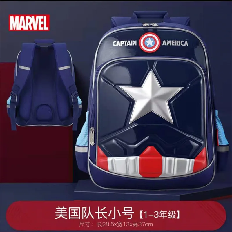 Disney New School Bags For Boys Primary Student Shoulder Backpack Orthopedic Bags Captain America Spider Iron Man Kids Gifts