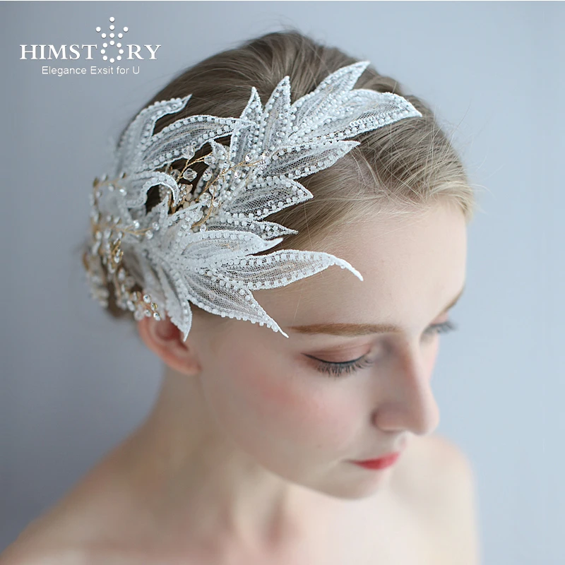 HIMSTORY Handmade Vintage Side Hairpins Romantic Wedding Party Evening Deess Hairwear Accessories