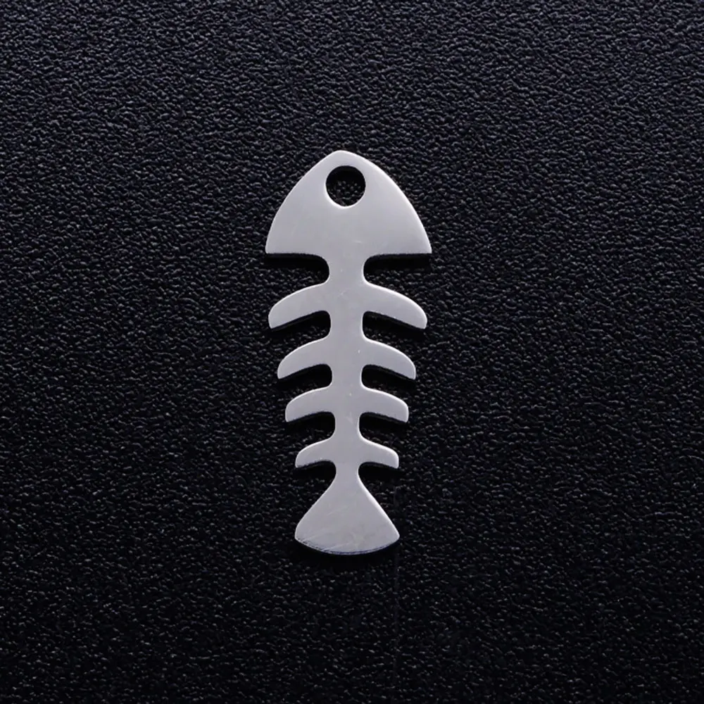 10pcs/lot Fish Bone Stainless Steel DIY Charm Wholesale Jewelry Making Charm Jewelry Finding Supplies Factory Sale Never Tarnish