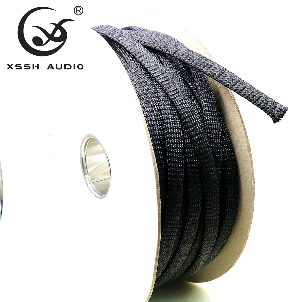 10m/20m YIVO XSSH OEM 5mm 8mm 15mm 20mm 25m Black Cotton Nylon Special Shock Absorber Braided Sleeve Cable Sleeves Sheath Tube