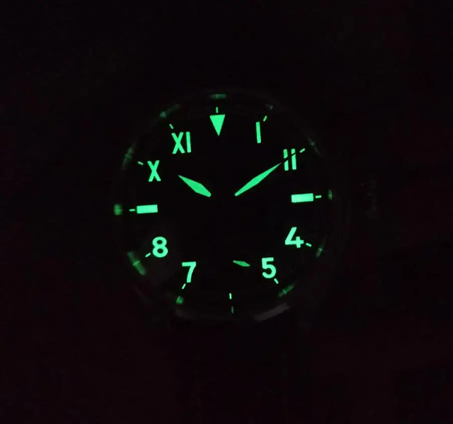 GEERVO no logo 316L Stainless steel case 47mm Big pilot California black dial Mechanical Hand Wind Men\'s watch ST3621 movement
