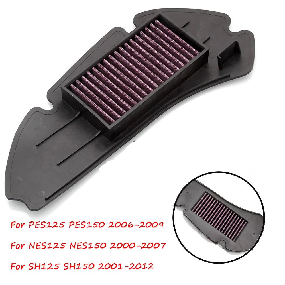 

Motor Air Intake Filter Cleaner High Flow Non-woven Fabric Air Filter For Honda PES125 PES150 SH125 SH150 SES125 SES150 NES125