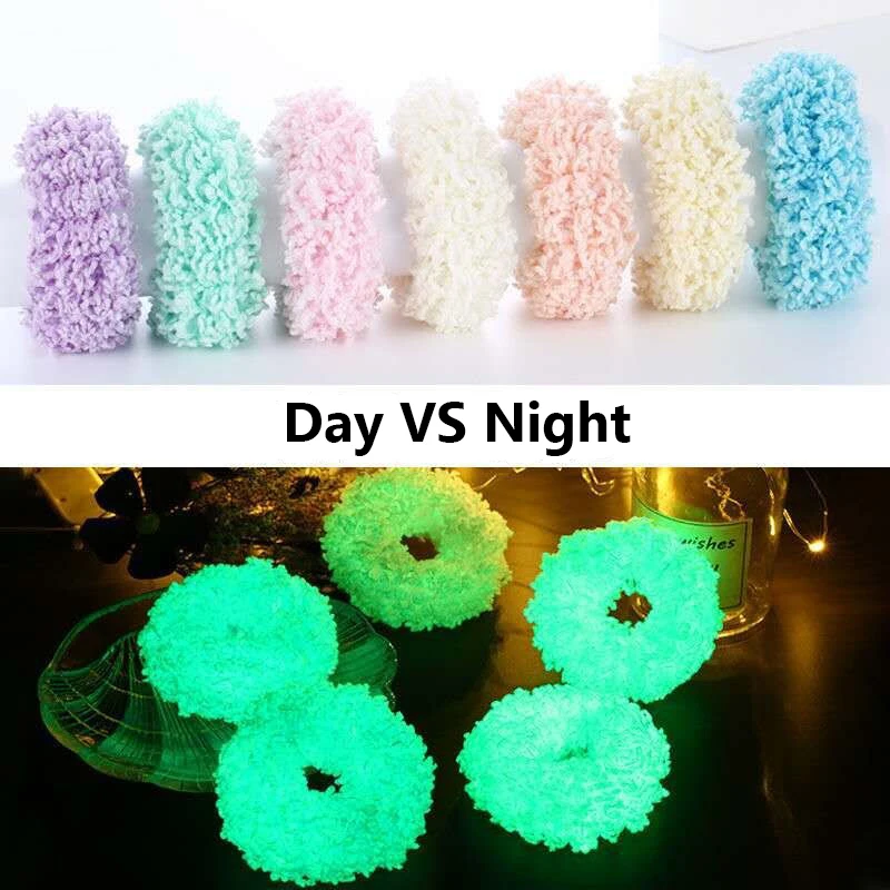 Women Girls LED Glow Scrunchies Hairband Ponytail Holder Headwear Silk Elastic Hair Bands Solid Color Hair Accessories