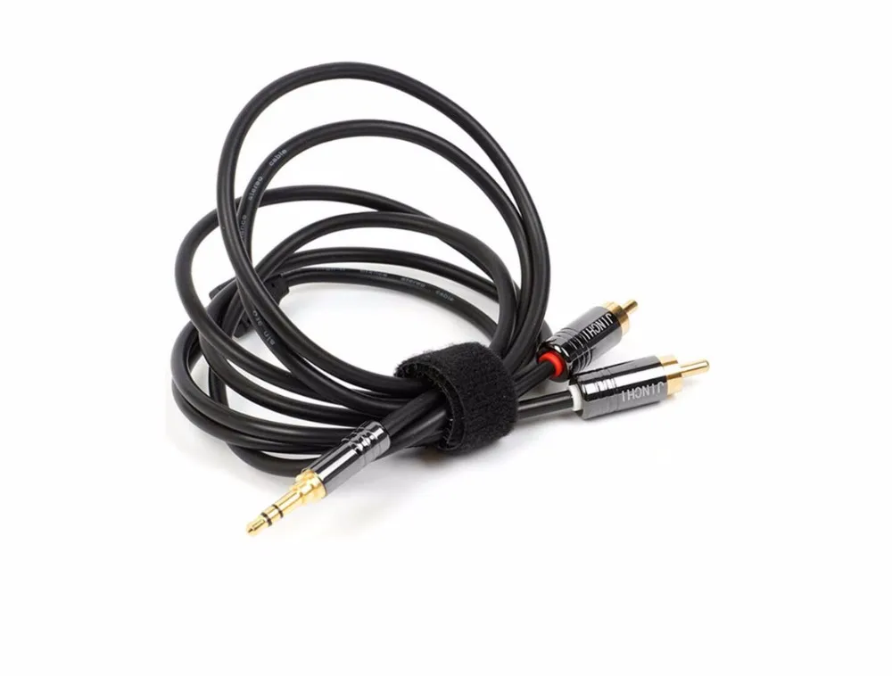 2RCA Male to 3.5mm Male Stereo Audio Y Splitter 33FT Cable Receiver,Gold Plated 3.5mm Jack RCA AUX Cable for Speakers and DJ