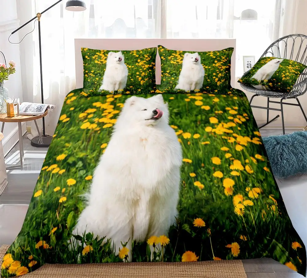 ensemble-de-housse-de-couette-de-chien-samoyede-3d-avec-fleurs-jaunes-literie-pour-animal-de-compagnie-sourire-sucette-verte-roi-livraison-directe