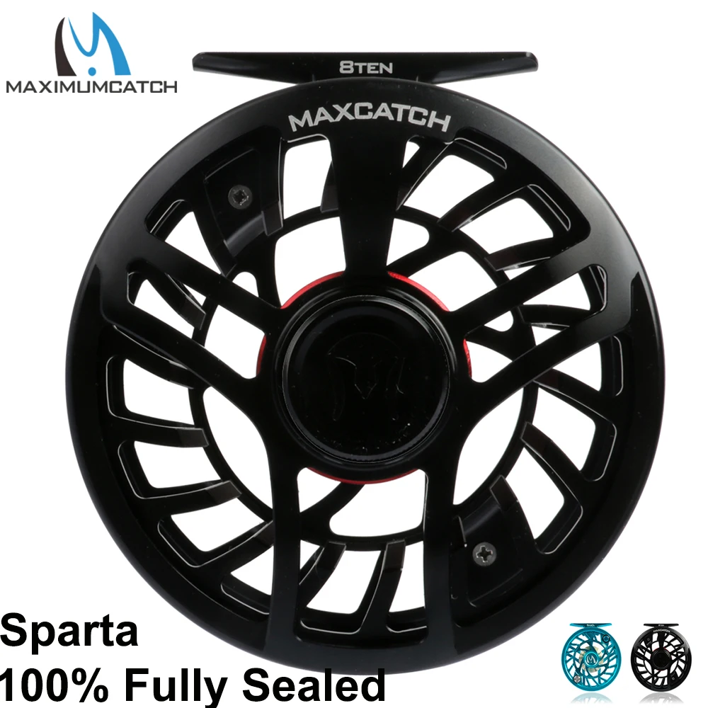 Maximumcatch SPARTA 100% Sealed Waterproof Fly Fishing Reel Saltwater 3-10WT 6061 T6 Aluminum Fly Reel and Spool