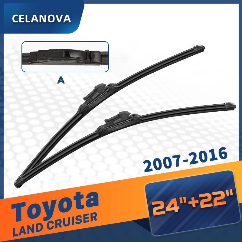 

CELANOVA Windshield Wiper Blade For Toyota LAND CRUISER 2007-2016 24"+22" Frameless Windscreen Rubber Wipers