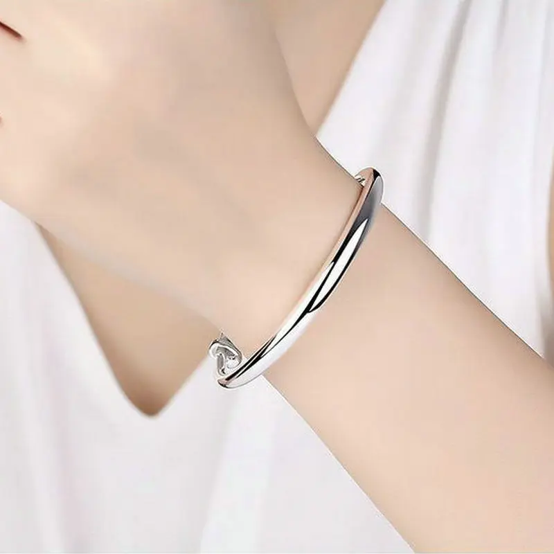 999 sterling silver women's bracelet, simple and stylish adjustable high-end bracelet, engagement party jewelry, holiday gift