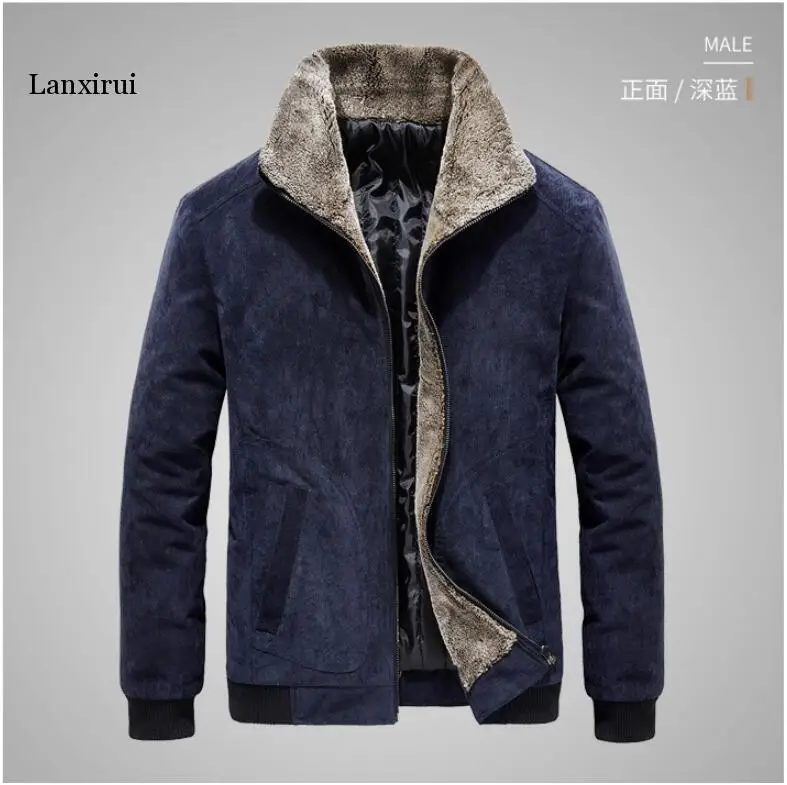 

Winter Jackets Men Parka Coat Corduroy Cotton Jackets Thick Warm Sherpa Coats Brand Casual Fleece Men's Parkas