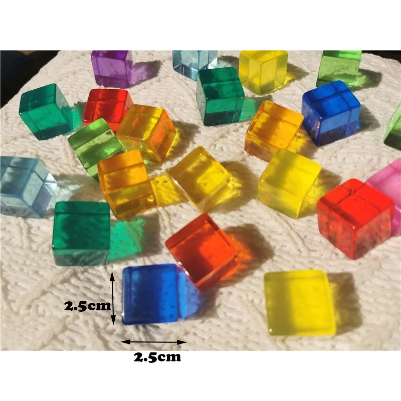 Kinder Lucite Cube AcryllicCrylick Stapeln Fenster Blöcke Farbe Straße Edelsteine Stein Montessori Spielzeug