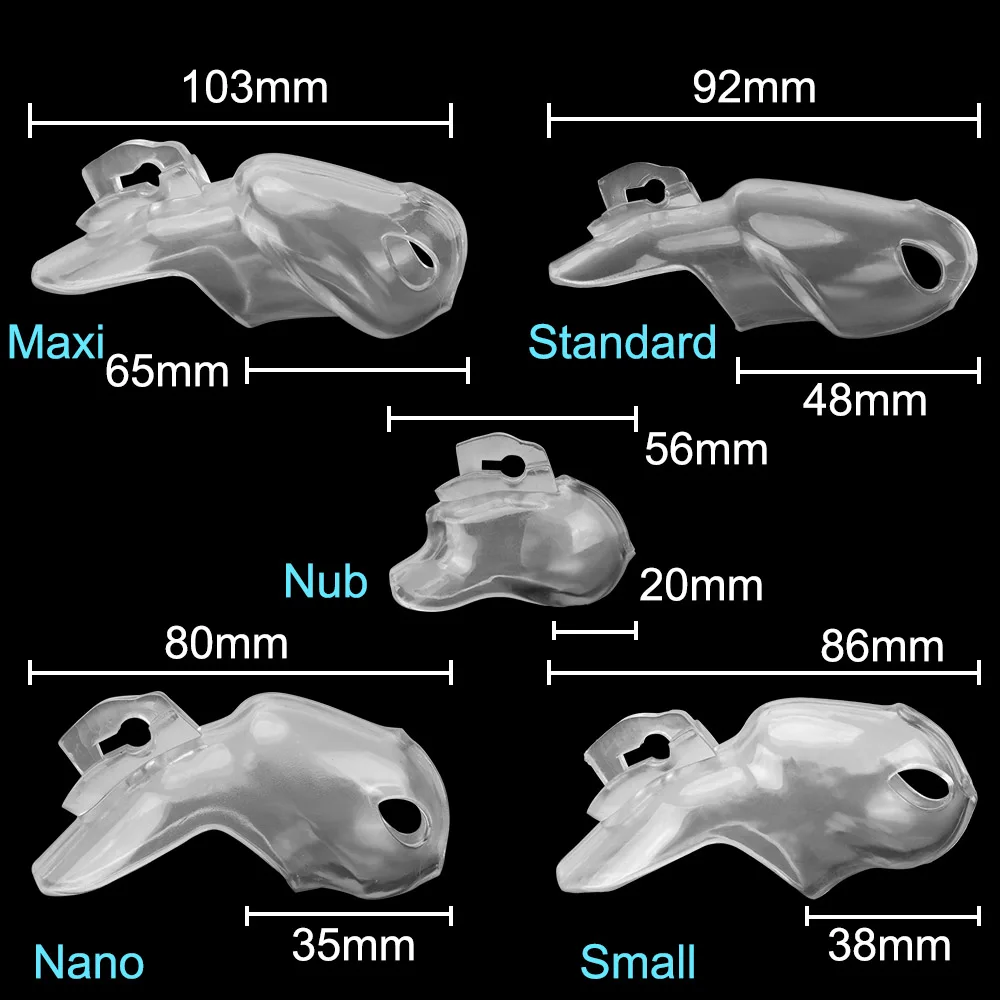 HT-V4 Plastic Chastity Cage With 36-50mm Penis Rings for Men Scrotum Lock Cock Stretcher Sex Toys Male 18 Harness Couple Games